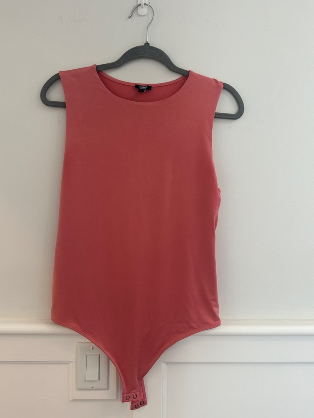 Express Sleeveless Coral-Pink Bodysuit